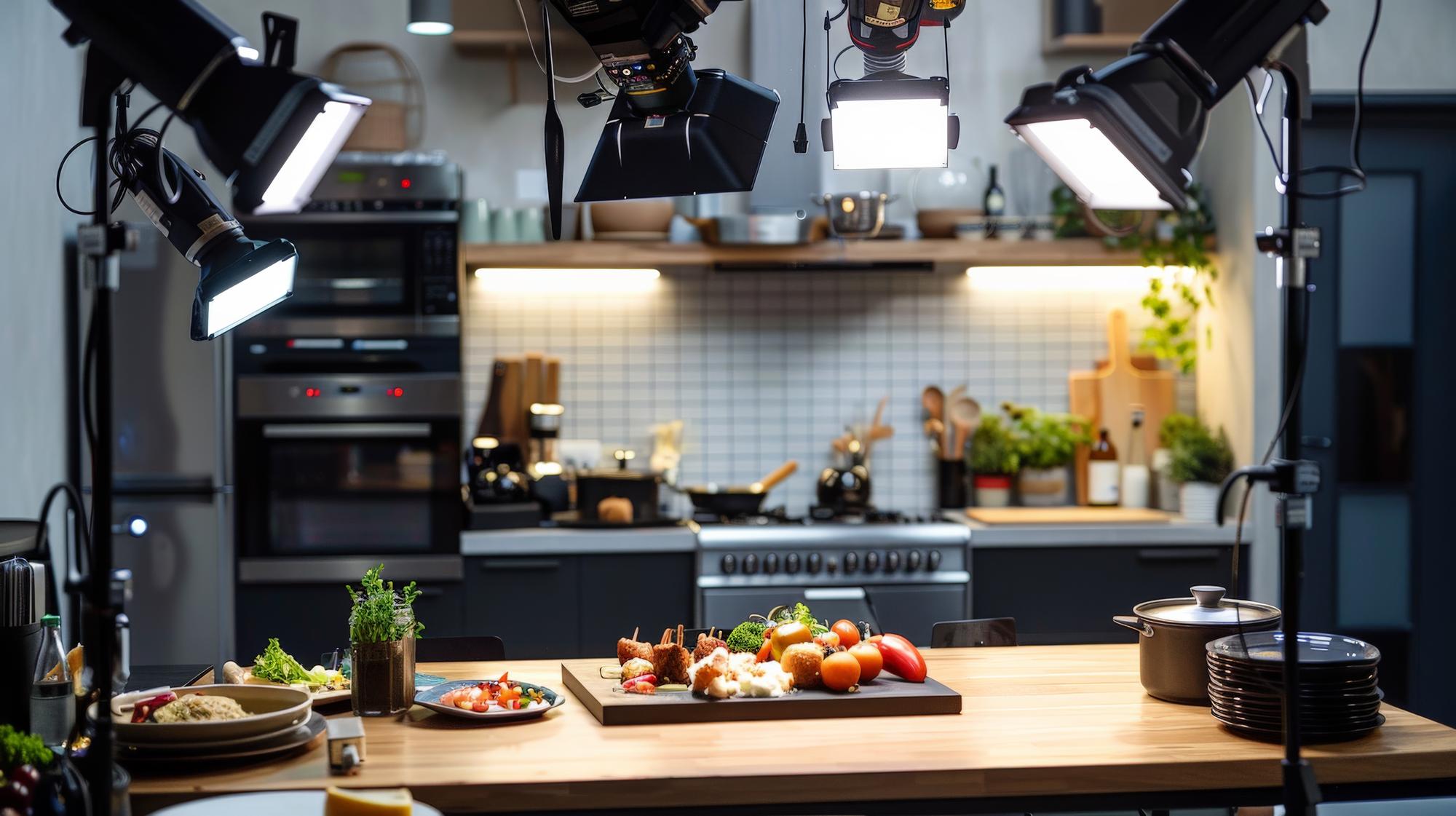 Piccola cucina professionale dove si svolgono le riprese dei corsi
